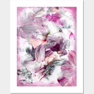 abstract pink splash Posters and Art